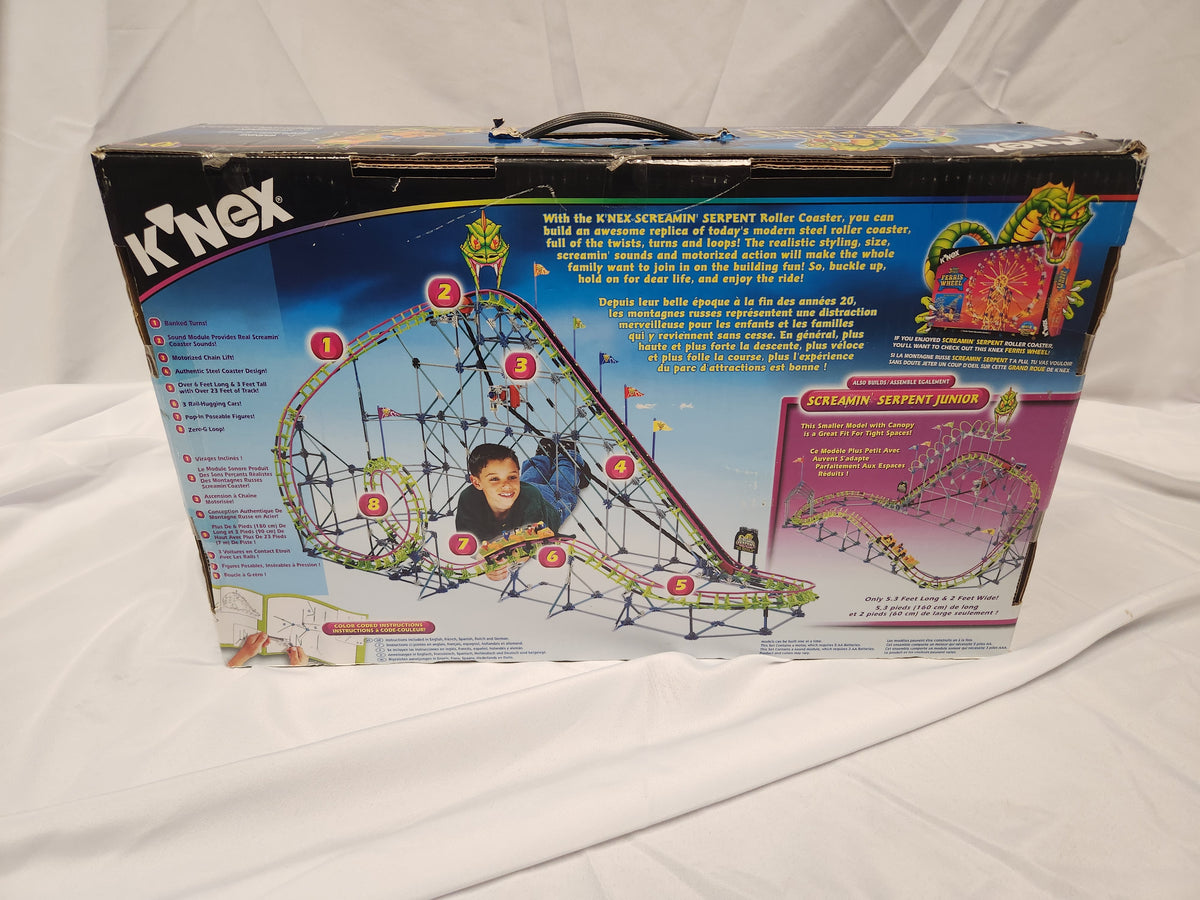 K NEX 63153 Screamin Serpent Roller Coaster 2002 VINTAGE Complete Rare