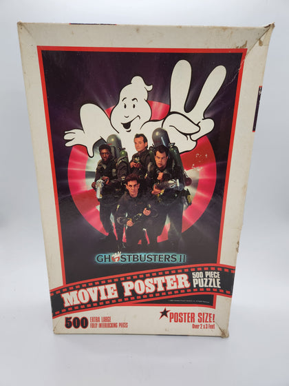 Ghostbusters 2 Movie Poster Jigsaw Puzzle MB 500 Pieces 26"x 40" Vtg 1989 2’x3’.