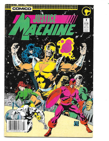 Justice Machine Featuring THE ELEMENTALS #3 March 1987 Comico Comics.