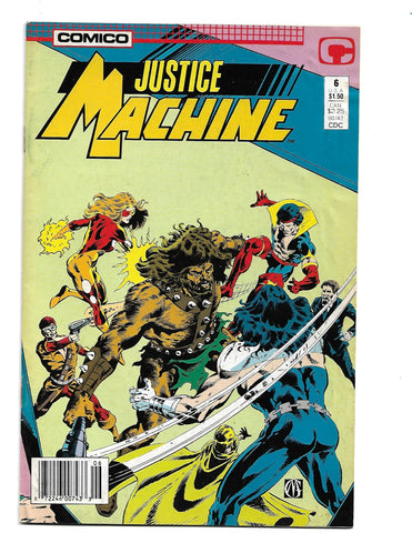 Justice Machine No. 6 June 1987 Comico The Comic Company.