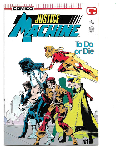 Justice Machine #7 July 1987 Comico Comics.