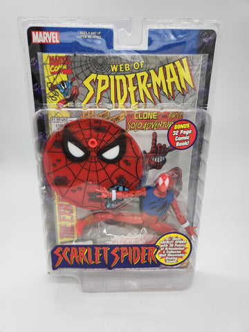 2001 Marvel Spider-Man Toy Biz Scarlet Spider Action Figure Web of NIB.