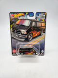 2023 Hot Wheels DODGE VAN with Flames Real Riders BOULEVARD PREMIUM #68, GJT68.