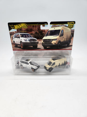 Hot Wheels Premium 2 Pack Toyota Land Cruiser Prado, Mercedes-Benz Sprinter Van.