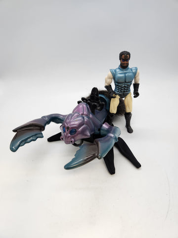 Vintage 1984 7 Towns Ltd Sectaurs Monster Lobster Hand Puppet w/ MANTOR Action Figure.