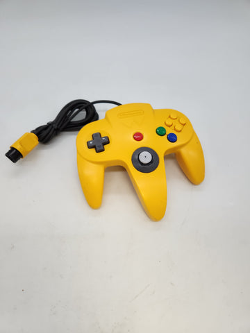 Nintendo 64 Controller Yellow N64 Authentic NUS-005 OEM Official Original Tested