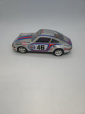 TAIYO tin toy car bump & go battery operated Porsche Carrera Martini Japan 1/18.