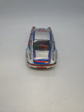 TAIYO tin toy car bump & go battery operated Porsche Carrera Martini Japan 1/18.