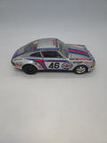 TAIYO tin toy car bump & go battery operated Porsche Carrera Martini Japan 1/18.