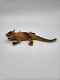 1977 Imperial Toys Yellow LIZARD Plastic Rubber Toy Figure RARE Dinosaur.